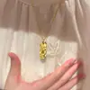 Collar Colgante de Hielo Triturado de la Fortuna Estilo Nuevo para Hombres y Mujeres, Pequeña Barra de Oro Brillante Riqueza y Fortuna Collar CNC