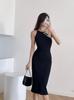 Vestido de punto con hebilla estilo chino para mujer, novedad de verano 2024, estilo nacional Pure Desire, ajustado, elegante, sin mangas