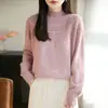 2026 Malha Base de Gola Meia-Alta Estilo Coreano Suave para Mulheres Primavera Outono Inverno Suéter Versátil de Temperamento Top Tendência