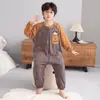 Pijama de una pieza para niño, nuevo traje de gateo de algodón puro para niño de primavera y otoño, ropa de casa para bebé, saco de dormir de una pieza para niños