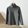 Camada base de algodão escovado de gola alta para crianças, camiseta de manga comprida para meninos e meninas, tamanho 180, coleção outono/inverno, roupas infantis