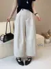Pantalones casuales de verano de cintura alta y pierna ancha para mujer, pantalones rectos holgados y versátiles, pantalones relajados y casuales