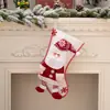 Suministros de Decoración Navideña Personalizados Calcetines Navideños Grandes Tejidos Bordados Lino Luminoso Regalo de Navidad Bolsa de Dulces