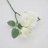 Flor de Rosa Artificial Tallo Único Múltiples Cabezas Rosa Roja Decoración para el Hogar Boda Arreglo Flor Artificial Hecha a Mano Venta al por Mayor Transfronteriza
