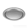 Plato Redondo Espesor Europeo de Acero Inoxidable, Bandeja Dorada, Vajilla, Plato para Huesos de Barbacoa, Plato Plano para Cena, Plato Cepillado