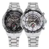 GANADOR GANADOR Reloj mecánico automático hueco de acero completo de moda de personalidad para hombres europeos y americanos al por mayor