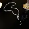 Cadena de Suéter con Letra D de Diseño de Lujo Ligero Coreano y Japonés de Nicho para Mujer 2022 Nuevo de Moda Celebridad de Internet Accesorio de Collar de Otoño e Invierno