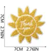 Gracias por Estar Ahí, Parches Bordados Inspiradores para Decoración de Ropa, Bordado de Toalla con Energía Positiva Patrón de Sol Parches Termoadhesivos
