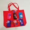 Bolsa de Compras Plegable Ecológica de Tela Oxford 210D con Botón de Presión Floral Pequeño, Bolsa de Almacenamiento Portátil para Compras de Supermercado, Venta al por Mayor