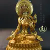 Estátua de Pequeno Buda Dourado Samantabhadra, Deus da Riqueza Amarelo, Buda da Medicina Sakyamuni Roxo, Tara Verde, Lótus Roxo, Artesanal Nepalesa, para Montar em Carro