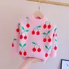 Roupa Infantil Feminina Suéter de Veludo Imitação de Visão 2026 Outono e Inverno Novo Estilo Coreano Suéter de Tricô Infantil para Crianças Pequenas e Médias