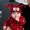 Gorros para Bebés y Niños Pequeños para Otoño e Invierno, Boina Roja Tejida para Niños y Niñas, Año Nuevo Cumpleaños, Gorro de Punto Estilo Artista para Celebración de los 100 Días