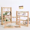 Expositor de puesto joyería pendientes pendientes de botón colgador ganchos para llavero pendientes pulseras cadena de cuentas estante de almacenamiento de madera