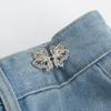 Alas de Mariposa Cintura Ajustada Artefacto Aleación Cambio de Talla de Cintura Madre y Madre Hebilla Clavo Removible Sin Costuras Botón de Mezclilla