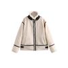 Para Aliexpress Popular Exportación Transfronteriza Estilo Europeo y Americano Ropa de Mujer Chaqueta de una Pieza de Piel de Cordero Empalmada