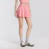 Falda Short Deportiva de Running de Cintura Alta Anudada Shuxi para Mujer, Falda-Pantalón de Tenis Anti-Exposición Dos en Uno, Pantalones de Fitness, Falda Short de Yoga