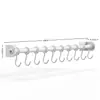 Estante de Almacenamiento para Cocina, Ganchos para Cocina, Barra con Ganchos Móviles, Barra Colgante sin Taladro, Soporte para Espátulas y Cucharas, Almacenamiento Montado en Pared