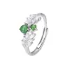 Anel de Orelha S925 Prata Jade Natural Full Diamond Espiga de Trigo para Mulheres Novo Estilo Chinês Anel Ajustável para Mulheres Moda Tendência Nacional