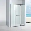 Mampara de Vidrio para Baño con Puertas de Apertura Hacia Adentro y Hacia Afuera en Forma de Diamante, Cabina de Ducha, Baño Integrado, Separación de Zona Seca y Húmeda, Pantalla de Ducha