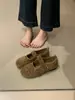 Zapatos Planos Mary Jane de Velcro para Mujer 2026 Nuevos Lunares Retro Punta Dividida Suela Suave Zapatos para Conducir Nicho Correa Única