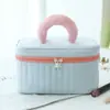 Bolsa de Maquillaje Portátil de Alta Gama 2025 con Bloques de Color para Viajes de Negocios y de Placer, Gran Capacidad, Neceser de Alta Gama, Bolsa de Almacenamiento