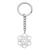 Comércio Exterior Hot Cut Titanium Aço Corrente Chaveiro Hexágono Oco Anel Pequeno Pingente Aço Inox Chaveiro