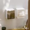 Armário Espelhado Caixa de Armazenamento para Cotonetes Caixa de Armazenamento com Tampa Flip-Top Montado na Parede do Banheiro Toilet Maquiagem Algodão Fio Dental Caixa de Armazenamento com Compartimento Duplo