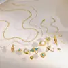 Bestseller transfronterizo: Collar colgante desmontable DIY bañado en oro con piedra natural y nácar, varios estilos de dijes, joyería de acero inoxidable