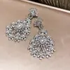 Brincos de Pérola Flor Redonda de Zircônia, Artesanato Pesado, Estilo Europeu e Americano, Brincos de Moda de Alta Qualidade, Acessórios de Orelha de Nicho de Luxo Leve Atacado