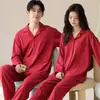 Pijama de Pareja Thermolite Otoño/Invierno Cepillado Temperatura Constante Manga Larga Hombre/Mujer Engrosado Cálido Moderno Conjunto de Ropa de Casa