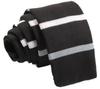 Gravata masculina de lã e poliéster tricotada casual com listras finas versão estreita 5cm fabricantes Shengzhou em estoque atacado
