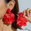 Brincos de Flor Coloridos Europeus e Americanos Mais Vendidos Transfronteiriços, Brincos Grandes Simulados, Brincos de Flor de Imitação