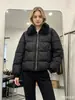 Chaqueta Corta de Algodón Brillante Estrellada de Invierno con Cuello Acolchado para Mujer, con Cremallera Metálica, Corte Holgado, Engrosada, para Mujeres Petites