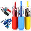 Cable de Datos Uno a Tres Cápsula Empaque Digital Cable de Tres Cargadores Antifaz Botella Tarro Tubo de Ensayo Duro Caja de Cristal Impresión Privada