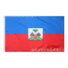 Bandeira haitiana de 90*150 cm em estoque, fábrica de bandeiras de poliéster de 3*5 pés, bandeira haitiana por atacado, fornecimento transfronteiriço