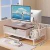 Soporte de cajón de escritorio para oficina, multifuncional, extraíble, con base de portalápices de escritorio, soporte elevador de altura para uso doméstico