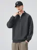 Ropa para Hombre Fengshe / Nueva Camisa Polo de Media Cremallera para Hombre Primavera y Otoño 2026, Top para Hombre de Manga Larga con Cuello Alto, Sudadera Gruesa para Hombre