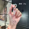 Chaveiro de Coelho com Cabeça de Desenho Animado e Glitter Pingente Exquisito para Meninas Pingente com Contas Acessórios para Carro Pingente de Alta Qualidade