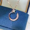 Nuevo collar de uñas Colgante de plata para mujer estilo frío diseño con incrustaciones de diamantes cadena de clavícula de lujo ligero