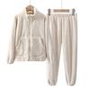 Conjunto de Pijama de Flanela Infantil Pai-Filho Novo Pijama de Veludo Outono e Inverno Roupas Quentes para Casa Veludo Coral Espesso