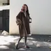 Capa de Lana Transfronteriza para Mujer Otoño e Invierno 2023 Nuevo Estilo K Delgado mm de Largo Medio Holgada Ropa Exterior de Lana para Mujer