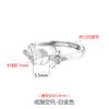 Anillo de plata esterlina S925 soporte vacío con incrustaciones de cuentas redondas de cera ámbar soporte para anillo de boca viva de 5-8 mm cuentas redondas