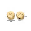 Letras Inglesas de Acero Inoxidable de 7 mm 26 Letras Color Acero Dorado Redondas Recubrimiento al Vacío Accesorios para Collares de Cuentas DIY
