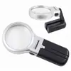 Lupa de Mesa Dobrável Portátil de 90mm com 10 Luzes LED em Anel para Leitura, Colecionismo e Avaliação de Antiguidades e Joias