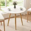 Mesa Redonda Pequeña, Mesa de Café para Sala de Estar, Mesa Lateral para Sofá, Mesa de Café Perezosa para Apartamento de Alquiler, Mesa de Comedor Kirby de Madera Maciza