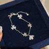 Pulseira Francesa de Luxo Leve Retrô de Alto Padrão Abelha Trevo Fashionável para o Dia a Dia Totalmente Cravejada Elegante Versátil Joia Exquisita
