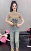 1.0-150kg Camiseta Básica Plus Size de Manga Curta Escovada com Estampa de Carro de Desenho Animado, Modelagem Solta e Efeito Emagrecedor para Mulheres