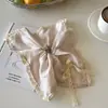 Pañuelo Cuadrado de Encaje a Cuadros Estilo Coreano para el Cabello, Lazo para el Cabello, Diadema Cuadrada Estilo Coreano para Peinados de Moño