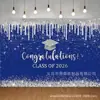 Tela de Fondo Nueva para Amazon Transfronterizo 2026 Tema Negro y Dorado Banner de Decoración para Atmósfera de Celebración de Graduación