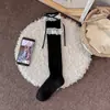 Calcetines holgados populares estilo Lolita con lazo de encaje para mujer, Calcetines de media pantorrilla estilo Puro Deseo, Calcetines para pantorrilla JK con encaje de doble costura